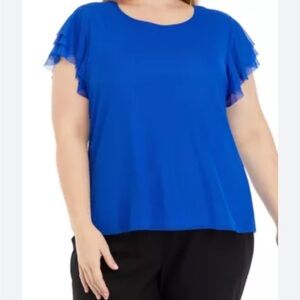 Vince Camuto crew neck flutter Sleeve, Size M NWT